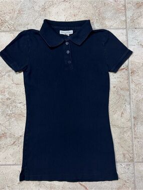 Aeropostale Girls Navy Blue Polo Dress-Style Top